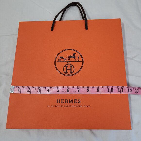 Hermes Gift Bag Logo Storage Decorative Crafting 11.5 x 11.5 x 4.75 in - Picture 10 of 14